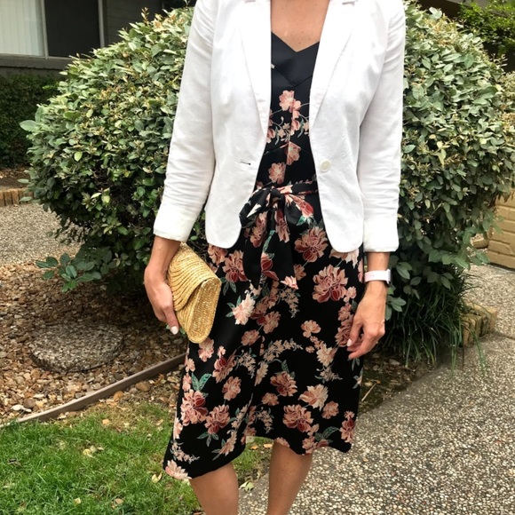 A New Day Black Floral Satin Dress size Sm - Picture 2 of 7